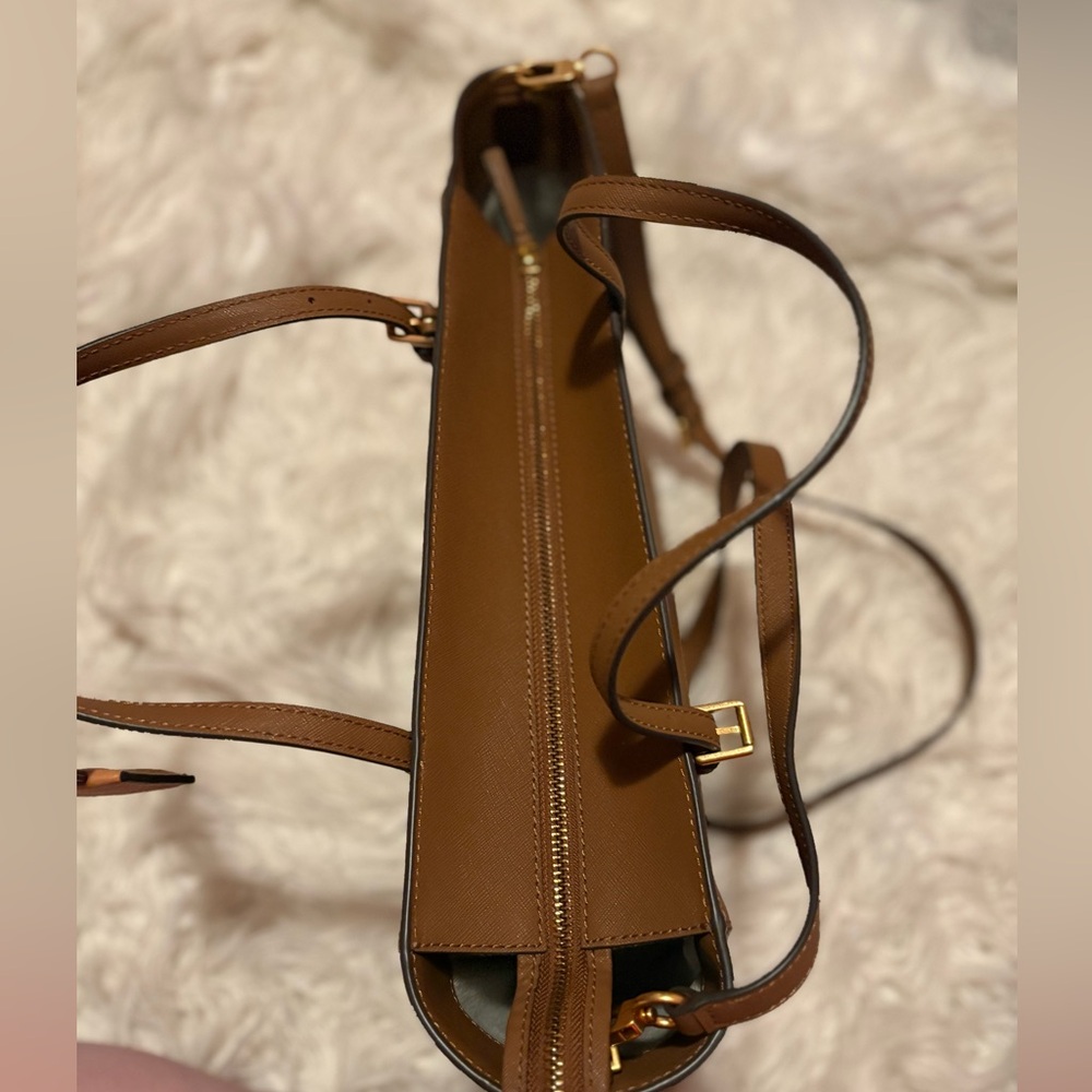 Tory Burch Robinson Small Tote Tan/Cardamom - Picture 6 of 7
